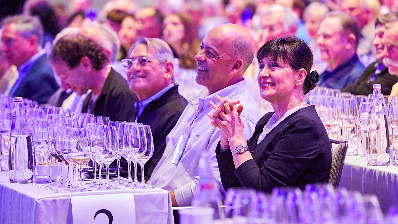 Wine Experience audience members smiling